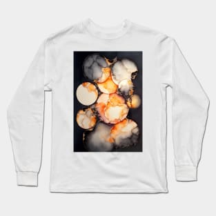 Amber Drops - Abstract Alcohol Ink Resin Art Long Sleeve T-Shirt